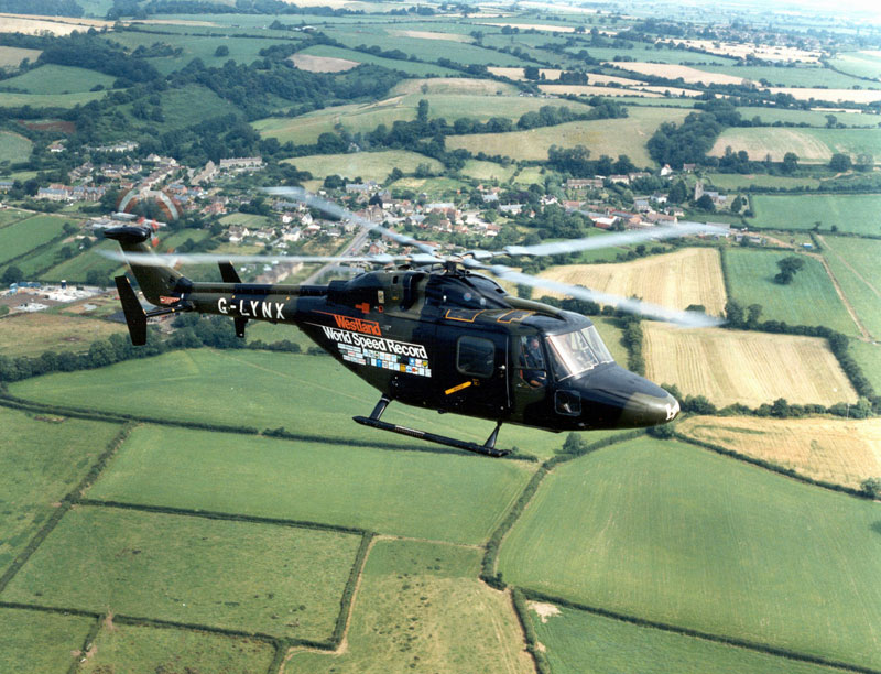 The Lynx helicopter during its world record-breaking flight