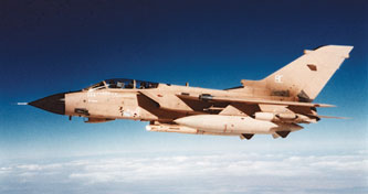 Tornado GR1 aircraft on a mission during the Gulf War.