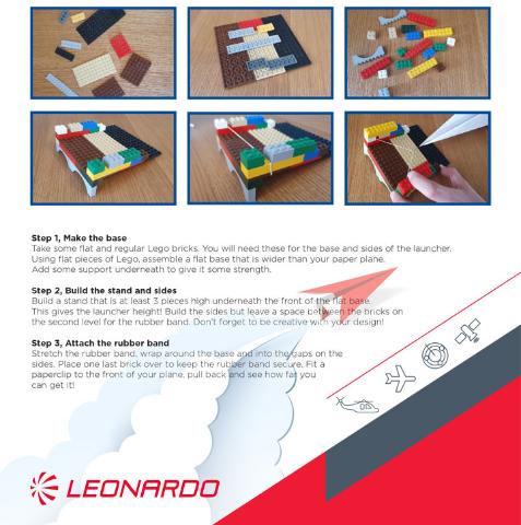 Photos of the lego paper plane launcher at each stage of its development