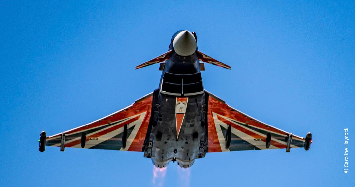 RAF Typhoon Display Team aircraft flying with 2021 season markings © Caroline Haycock