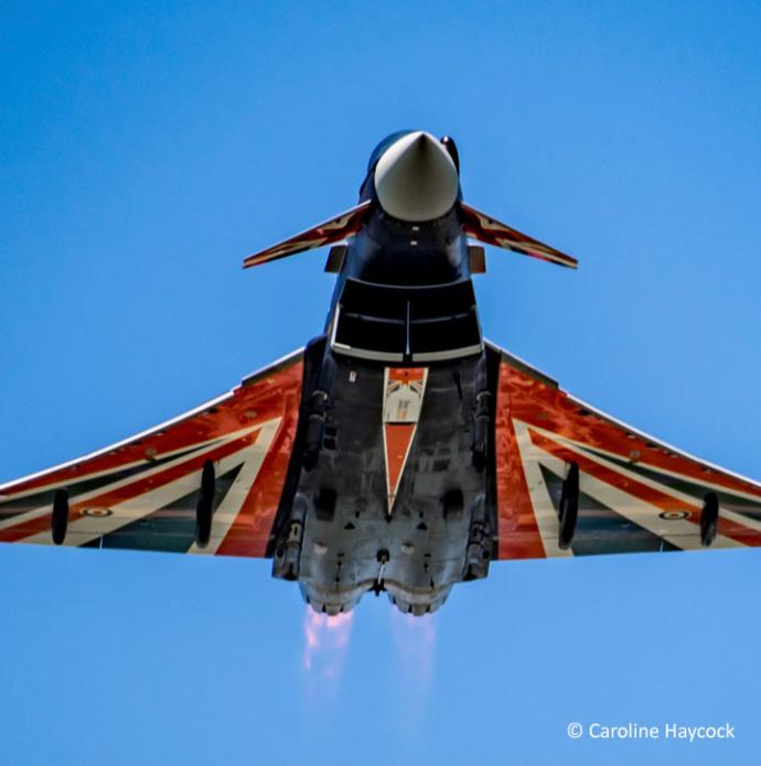 The Typhoon Display Team aircraft in action with its new livery