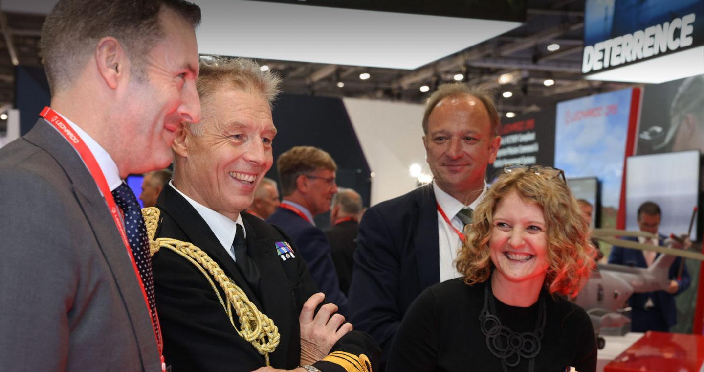 Attendees on the Leonardo stand at DSEI 2021