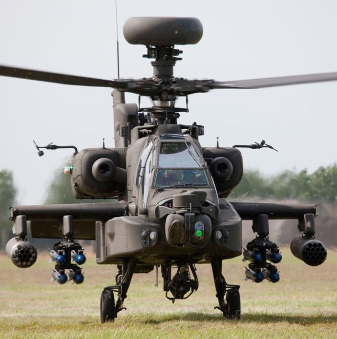 Apache WAH-64 helicopter front on
