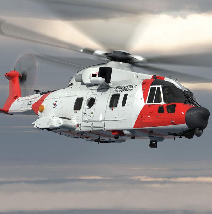 Norwegian all-weather AW101 search and rescue helicopter