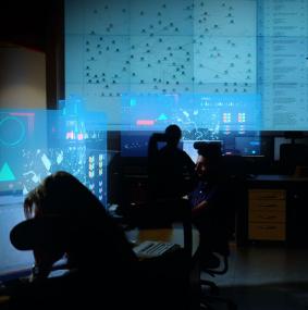 Cyber security experts work in security operations centre