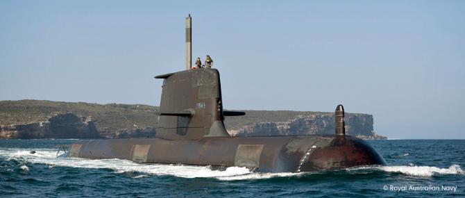 Australian Collins Class Submarine above water