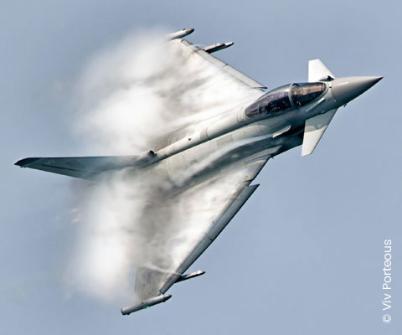 Eurofighter Typhoon flying with supersonic booms © Viv Porteous